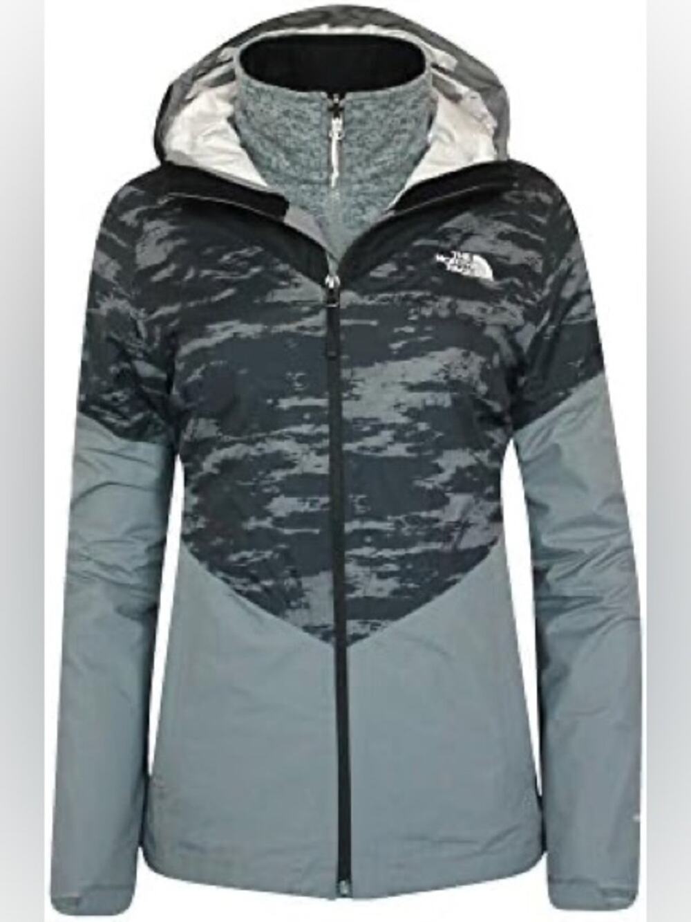 The North Face Women's Aryia 3-in-1 Triclimate Jacket Small Gray Camo Ski Coat